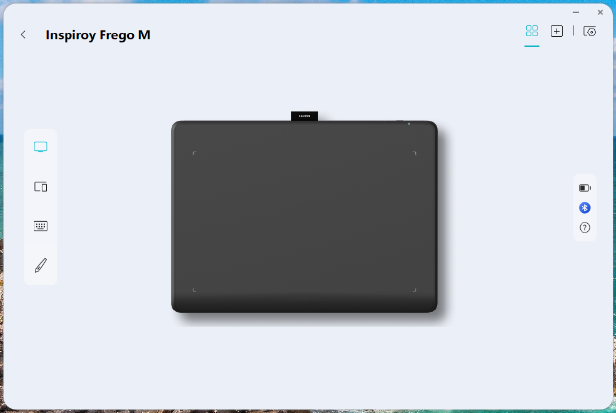 Screenshot of the HuionTablet software